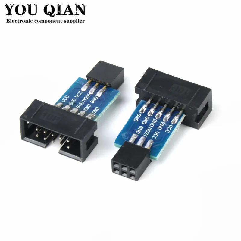 10-контактная 6-контактная плата адаптера для AVRISP MKII USBASP STK500 высокого качества