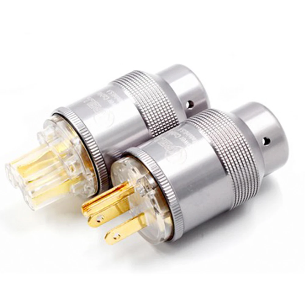 

Hi-Fi krella, штепсельная вилка стандарта США, штепсельная вилка IEC для самодельного аудиокабеля питания с золотым или серебряным покрытием