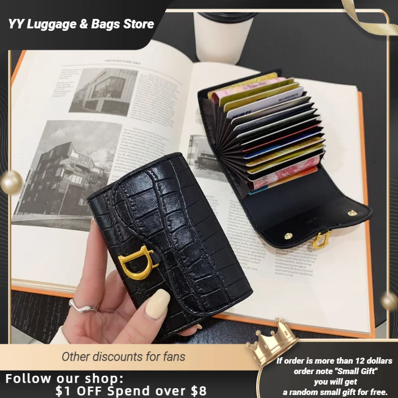 Luxury Women Card Holder Short Wallet Mini Women's PU Letter Wallet Multi-Card Card Holder Small Multi-functional Clutch Bag