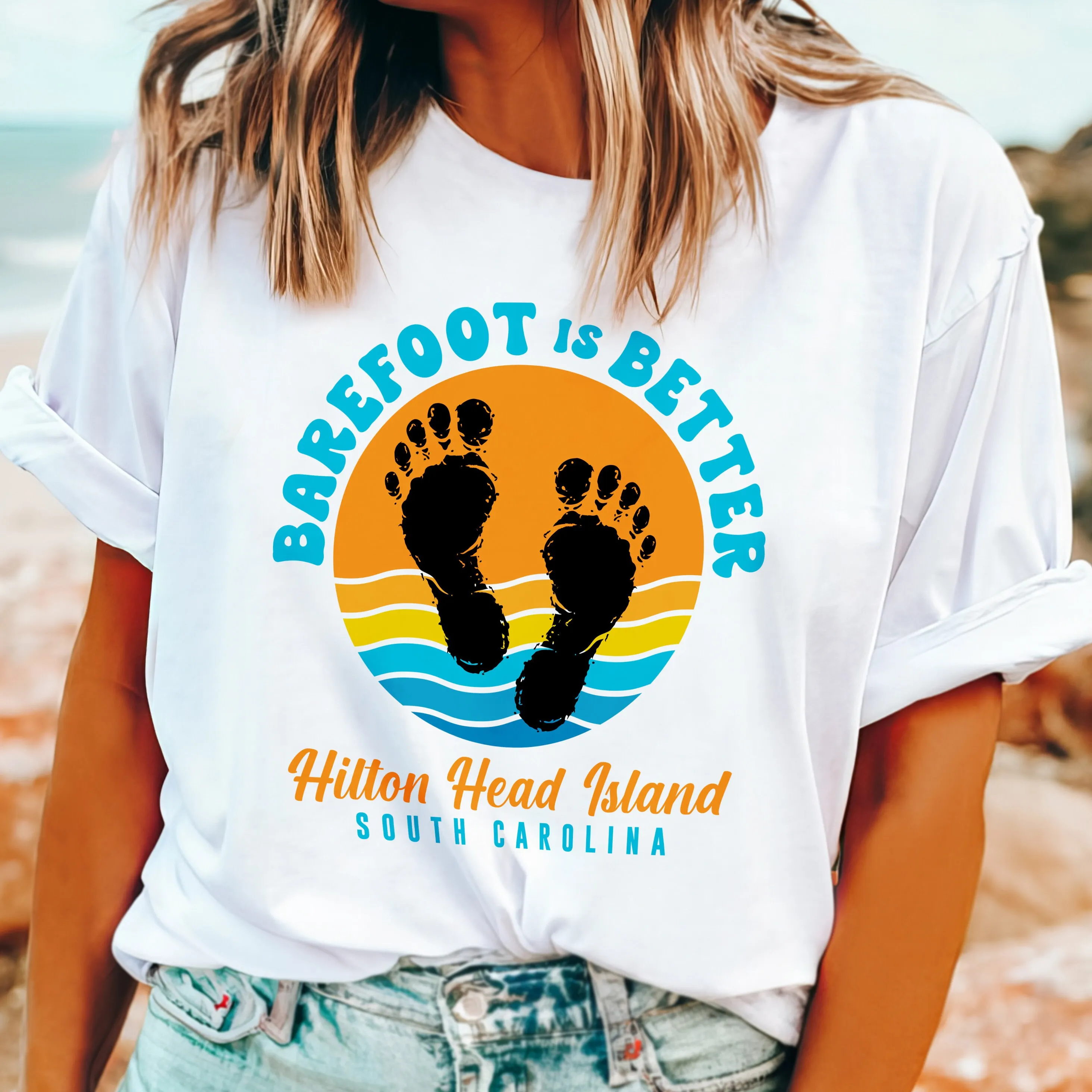 Футболка Hilton Head Island Sc Южная Каролина сувенир для летних каникул босиком лучше