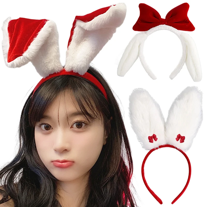 

Cute Easter Adult Kids Cute Rabbit Ear Headband Prop Plush Hairband Dress Costume Bunny Ear Hairband Party Decorations for Home