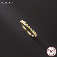 jecircon 100 real 925 sterling silver crown exquisite slim rings for women simple ins gols silver color party jewelry gift