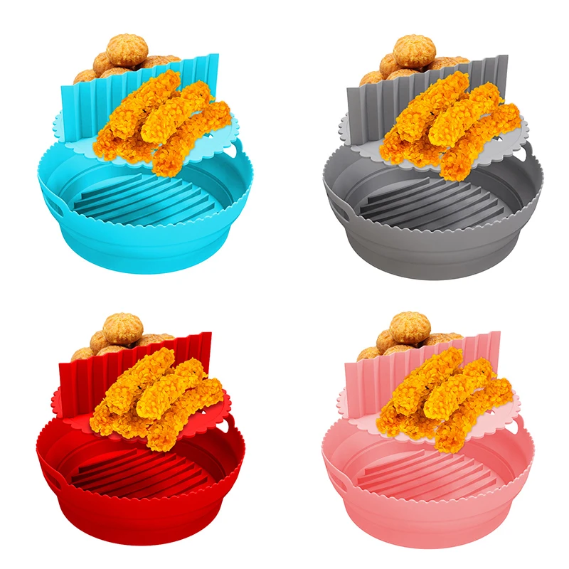 

Силиконовая корзина для фритюрницы 2-в-1, круглые коврики для выпечки в микроволновой печи, коврик для выпечки, складной коврик для выпечки, и...