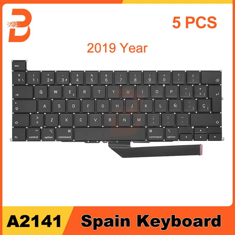 

5pcs/lot New Laptop a2141 Spanish keyboard Replacement For MacBook Pro Retina 16" A2141 Spain Keyboard 2019 Year