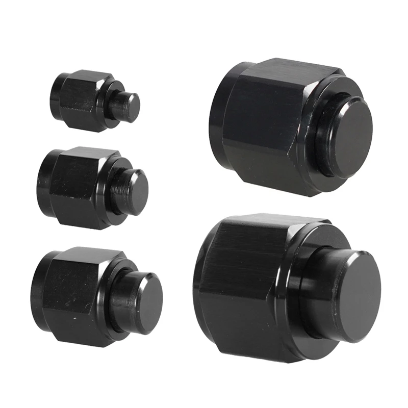 

AN4/AN6/AN8/AN10/AN12 Female Flare Block Off Fitting Plug Adapter for Fuel Oil Line Aluminum Black