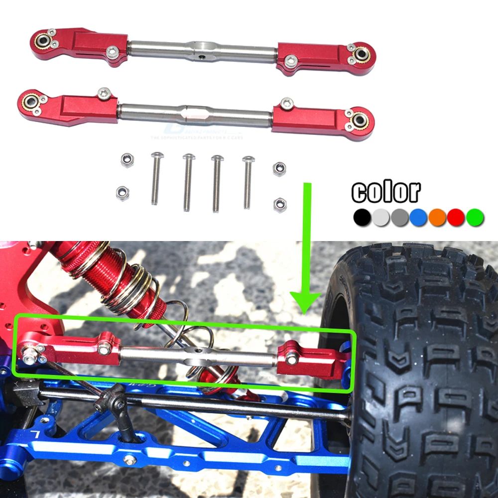 

GPM ARRMA 1/7 FIRETEAM 1/8 KRATON OUTCAS NOTORIOUS TALION 6S Metal rear steering Tie rod Push rod AR330221 + AR330230