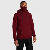 2020 winter hot sale mens plus velvet mask zipper hoodie solid color fitness jogger sweatshirt masked hoodies men clothing