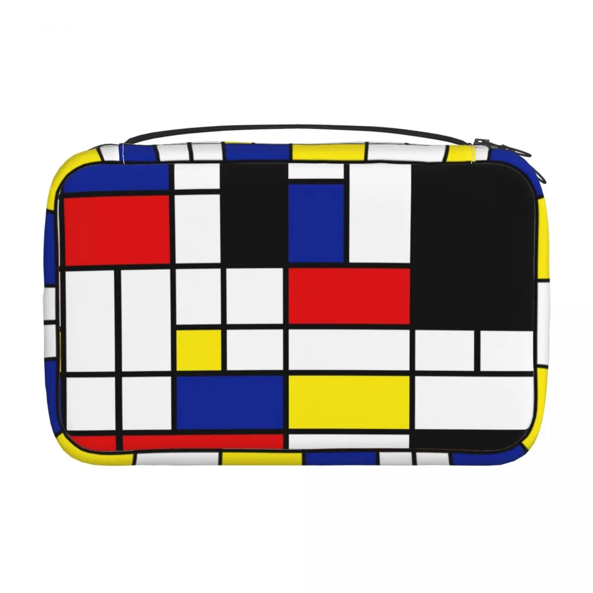 

Косметичка Mondrian с абстрактным рисунком на заказ, Женская Геометрическая Современная косметика, органайзер для макияжа, Женский органайзер ...