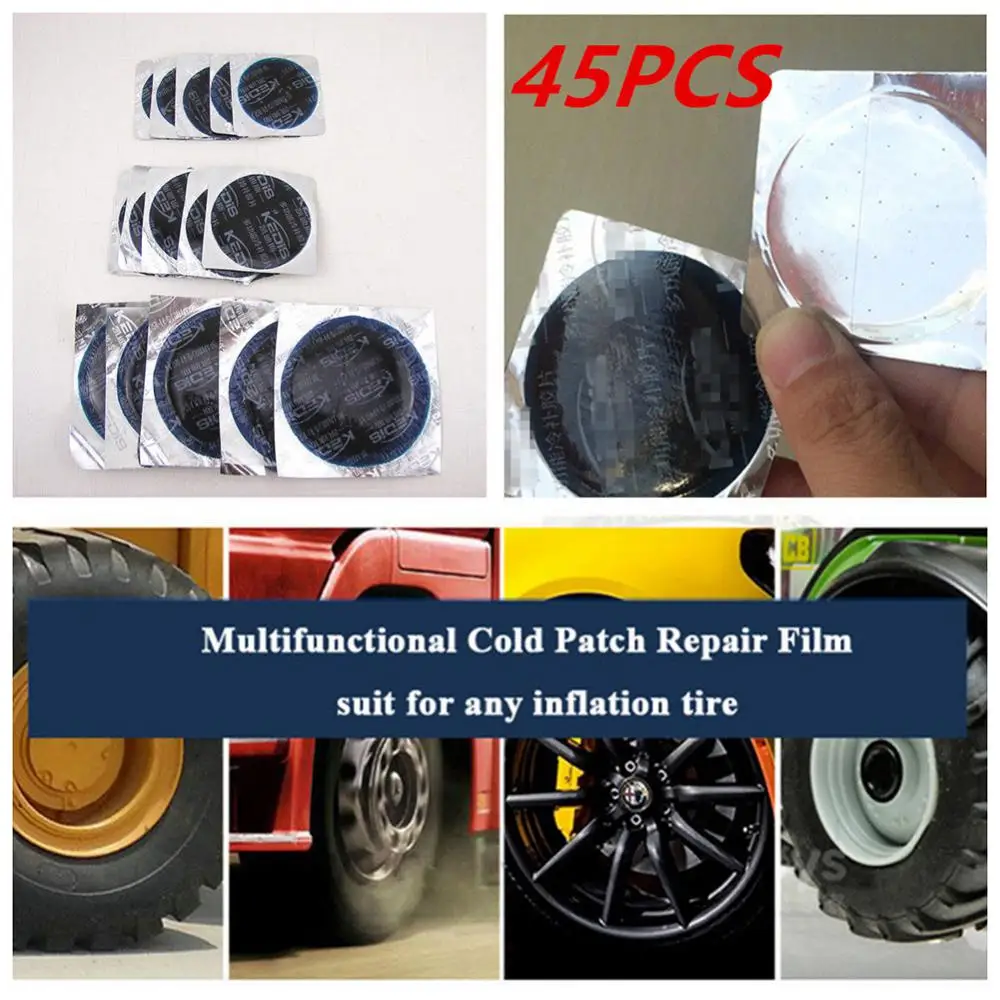 

45Pcs Round Rubber Patch Repair Tire Tool Motorcycle Emergency Equipment Rubber Tire Repair Round Patch Kit Repair Accessories