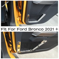 chrome car accessories interior fit for ford bronco 2021 2022 side door net bag frame cover trim strips red carbon fiber style