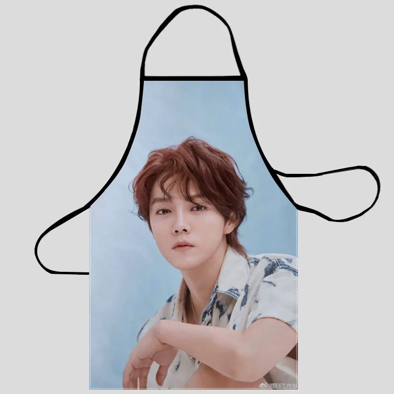 

Фартуки из ткани Оксфорд Lu han с узором для мужчин и женщин, мужские Нагрудники, домашние фартуки для готовки, выпечки, уборки, кухонные принад...