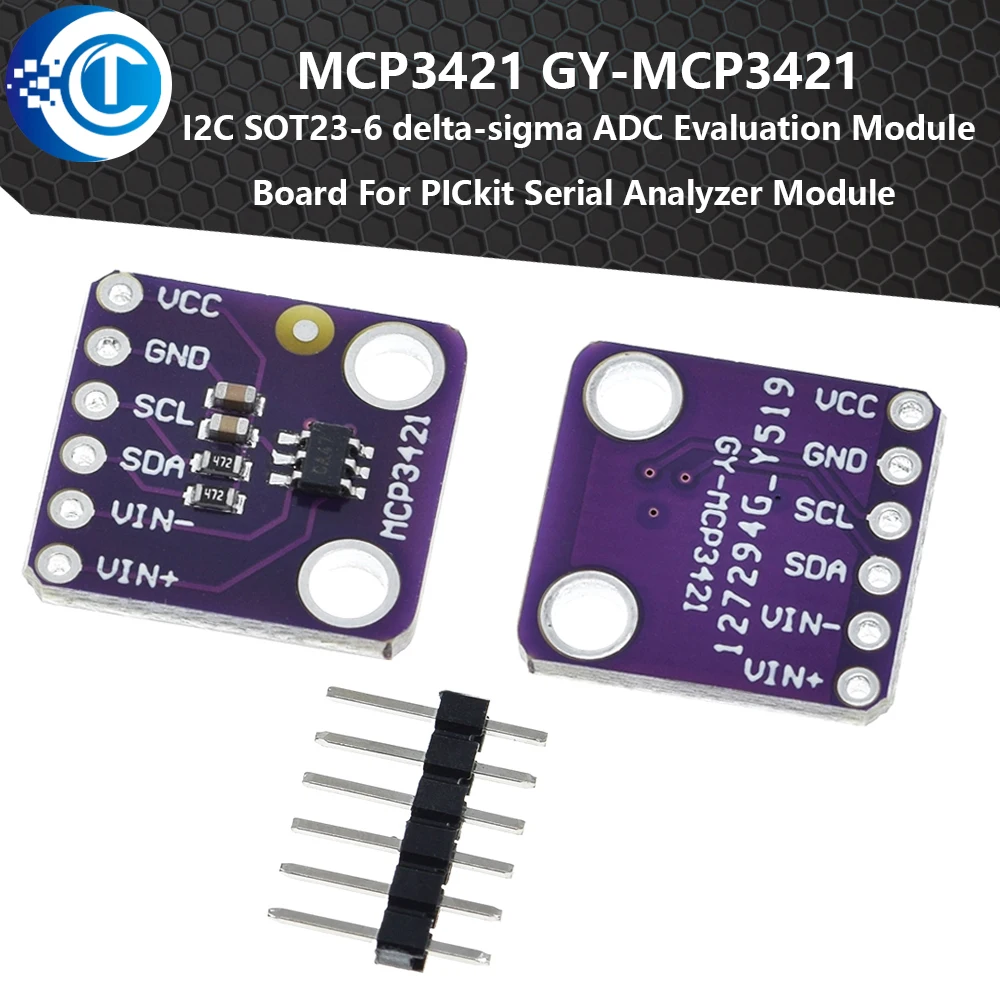 MCP3421 I2C SOT23-6 delta-sigma ADC оценочный модуль для PICkit серийный анализатор