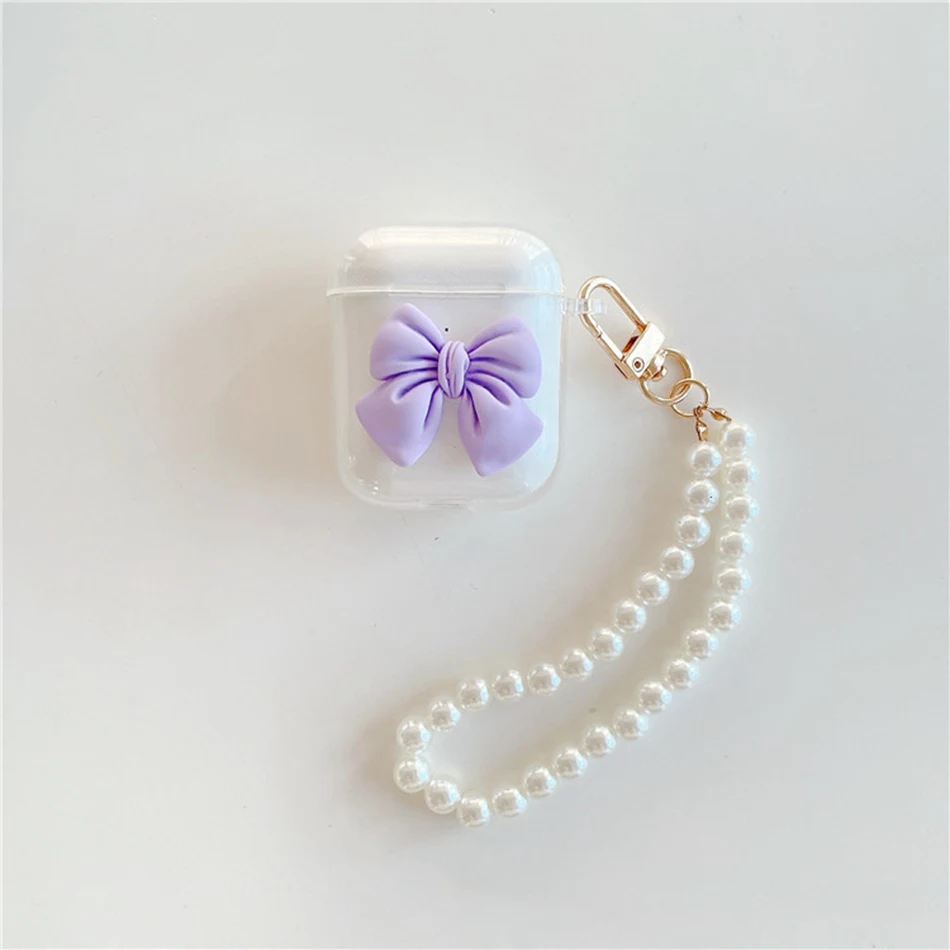 Симпатичный чехол для inpods i12 i11 i10 i9s с жемчугом и подвеской inpod прозрачный