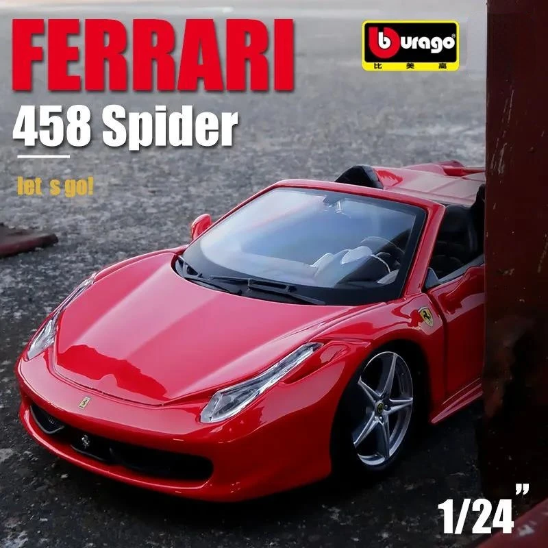 1:24 Ferraris 458 паук трансформируемая модель спортивного автомобиля из сплава