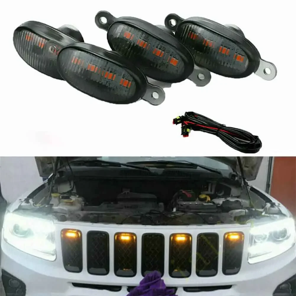 Для Jeep Grand Cherokee 2003-2021 передняя решетка светодиодный светильник в стиле Raptor гриль 4