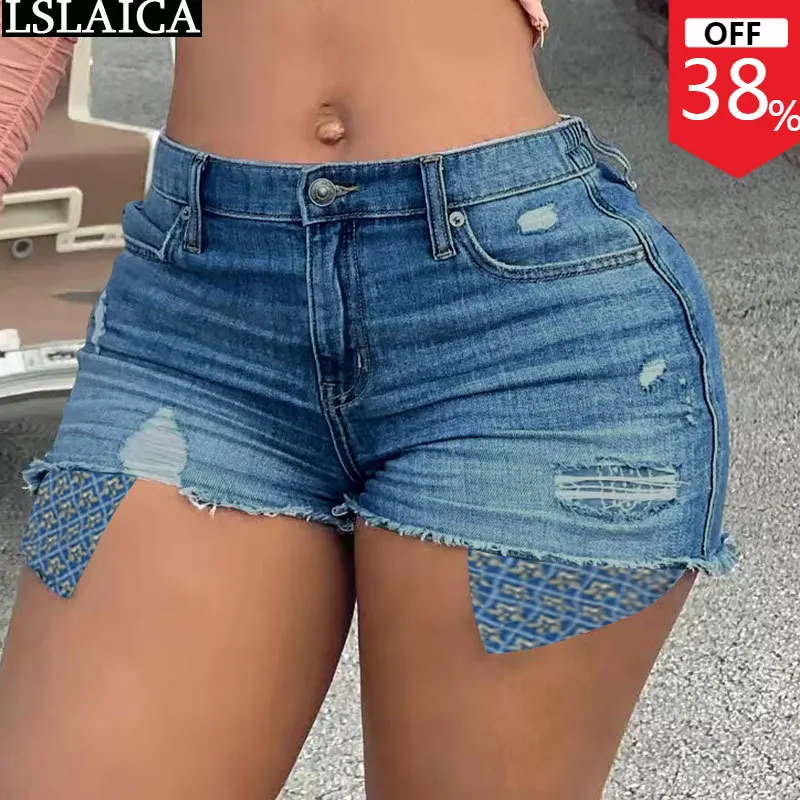 

Shorts Jeans Woman High Waist Fashion Denim Short Jeans Pants for Women Summer Pocket Casual Hole Ripped Jeans Short Female
