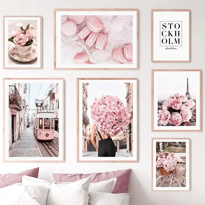 Современный стиль роза и пион хлопковая печать на холсте без рамы