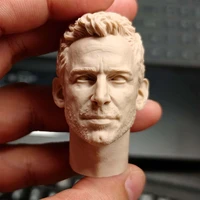 unpainted 16 male solider zack snyder head sculpt model for 12 inch action figure body dolls painting exercise