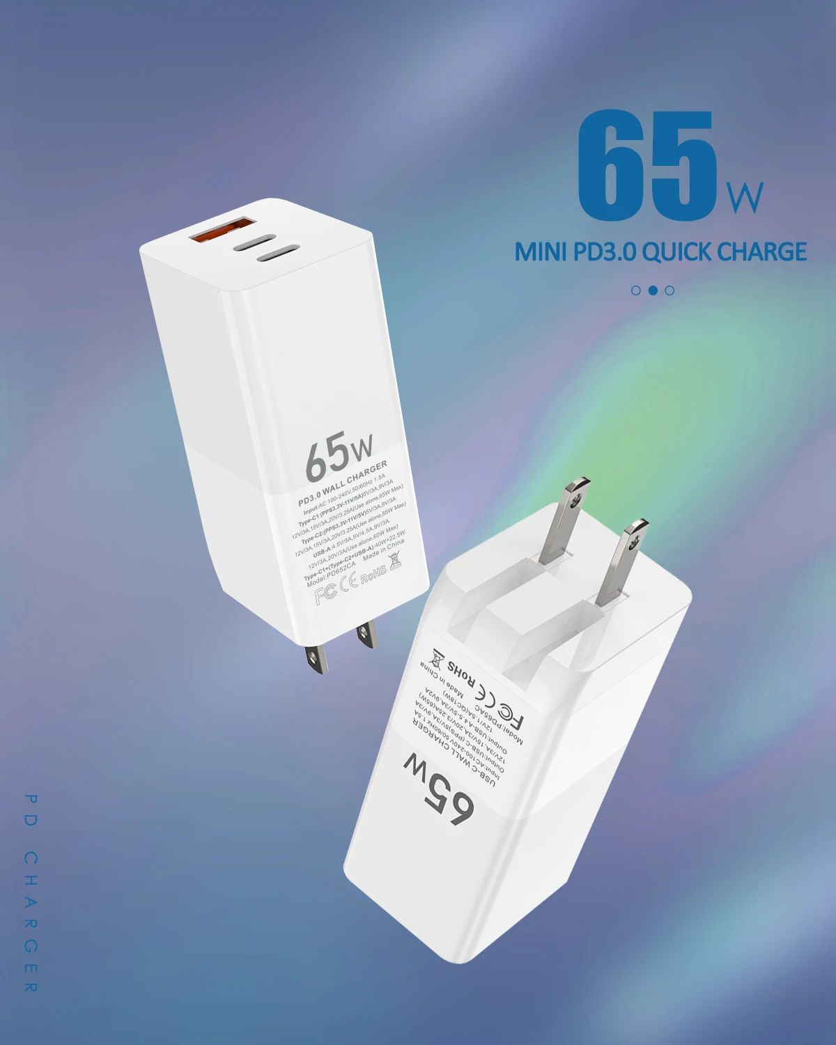 

65W GaN2 Pro Charger Quick Charge QC4.0QC PD3.0PD USB-C Type C USB Charger For Switch M AcBook Air I Pad Pro Sam Sung Note