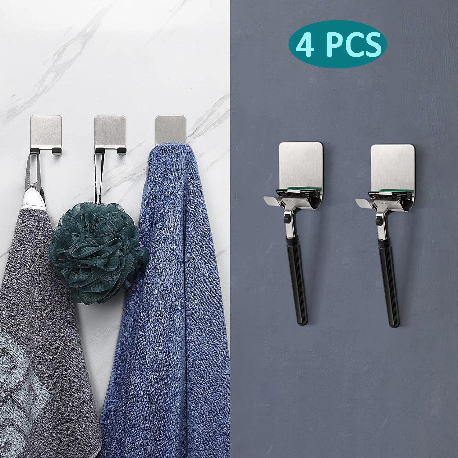 

Self Adhesive Razor Holder Stainless Steel Shaver Hook Hanger Stand Bathroom Shower Shaving Shaver Shelf Storage Hook Holder