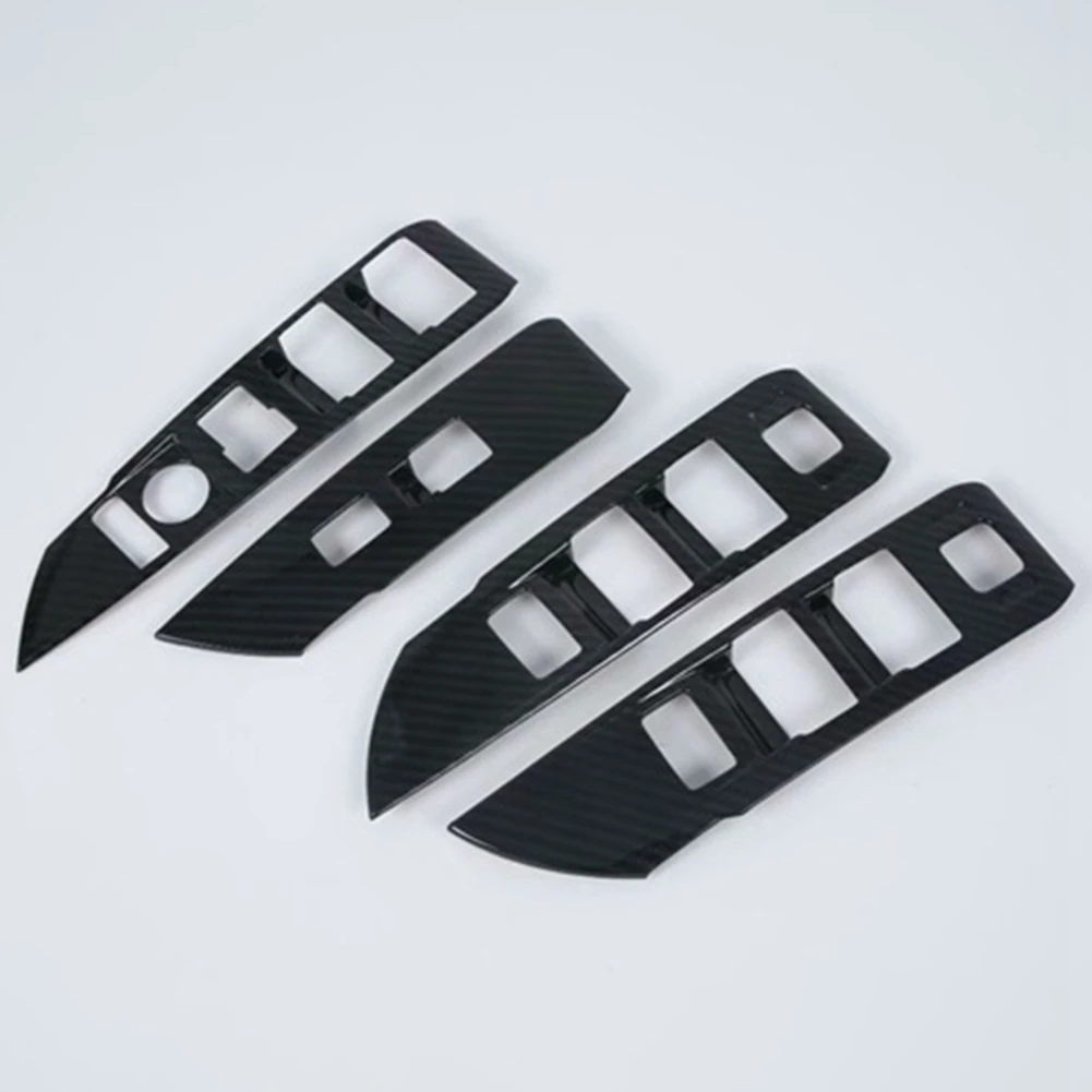 Углеродное волокно внутренний переключатель двери окна автомобиля панель