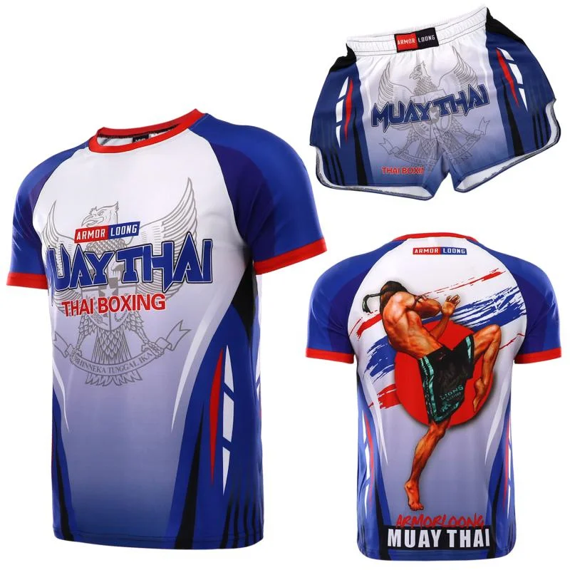 men's Kimono Jiu Jitsu Mma T-shirt+Pants Sets Muay thai Shorts Bjj Rashguard for Men Gym Boxing Jerseys Clothing Boxeo