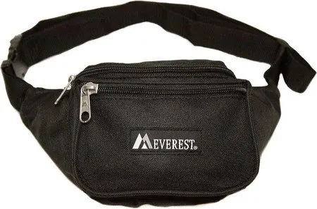Everest Unisex Signature Waist Fanny Pack, Black