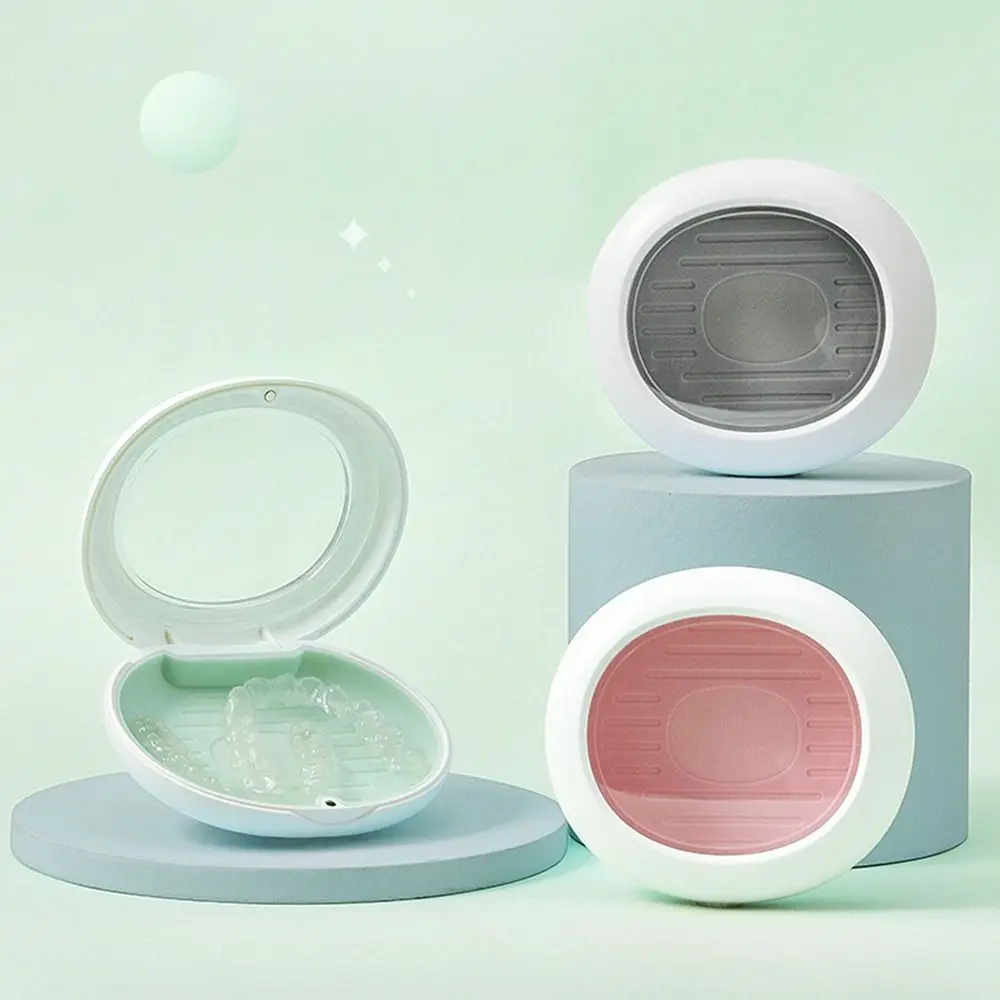 Прозрачное окно коробка для чистки вставных зубов пластиковый магнитный