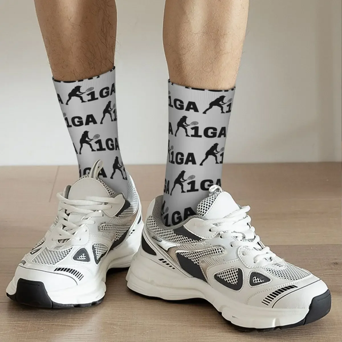 Swiatek 1GA Iga Team Socks Harajuku Pończochy pochłaniające pot Cały sezon Długie skarpetki Akcesoria dla mężczyzn i kobiet