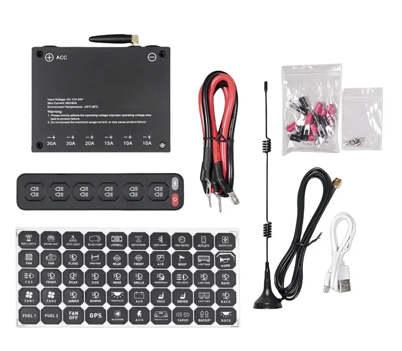 

Автомобильный многоканальный интегрированный контроллер, подходящий для BYD Leopard 5, беспроводной встроенный переключатель, автомобильный вспомогательный светильник, пульт дистанционного управления