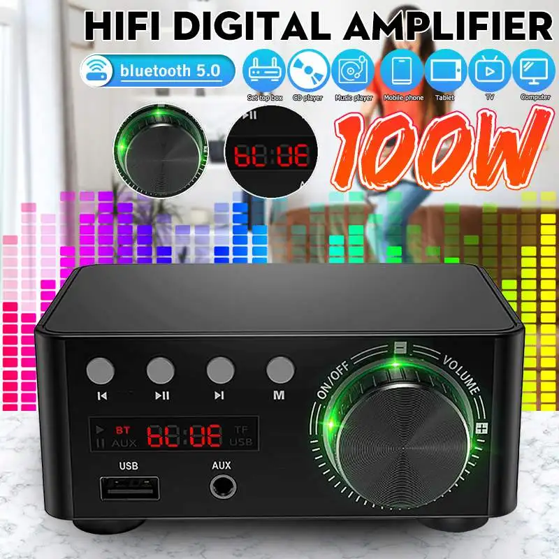 Мини-усилитель мощности Tpa3116, 100 Вт, Hi-Fi, bluetooth, 50 Вт * 2