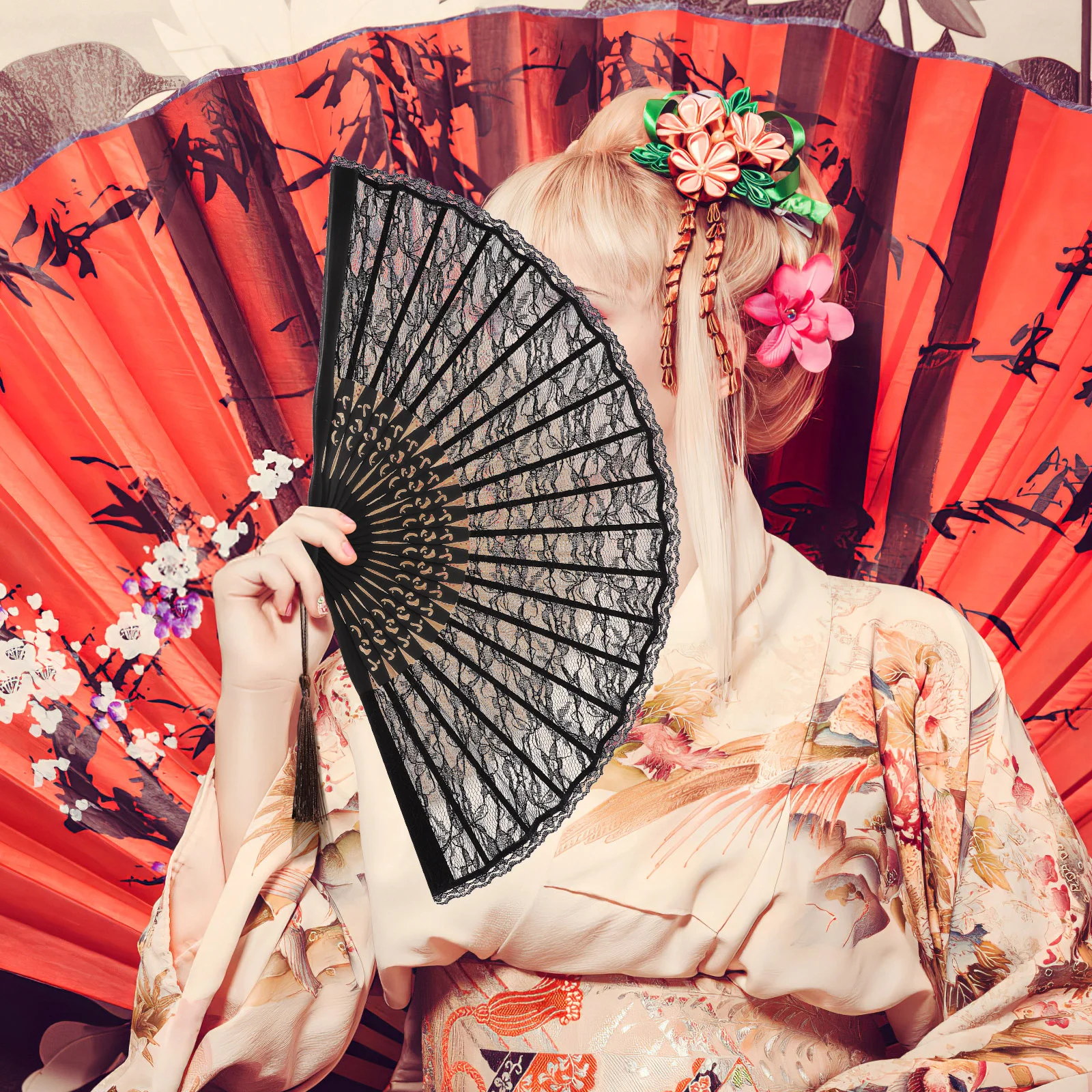 Кружевной складной веер свадебные украшения для церемонии шелковые женские