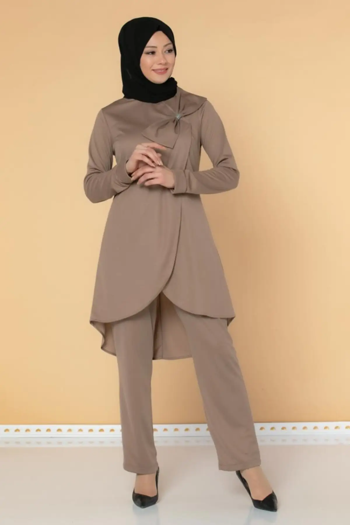 

Women Mink bow taylor Binary Hijab thousand-3041 T2678 Women's Islamic Team 2021