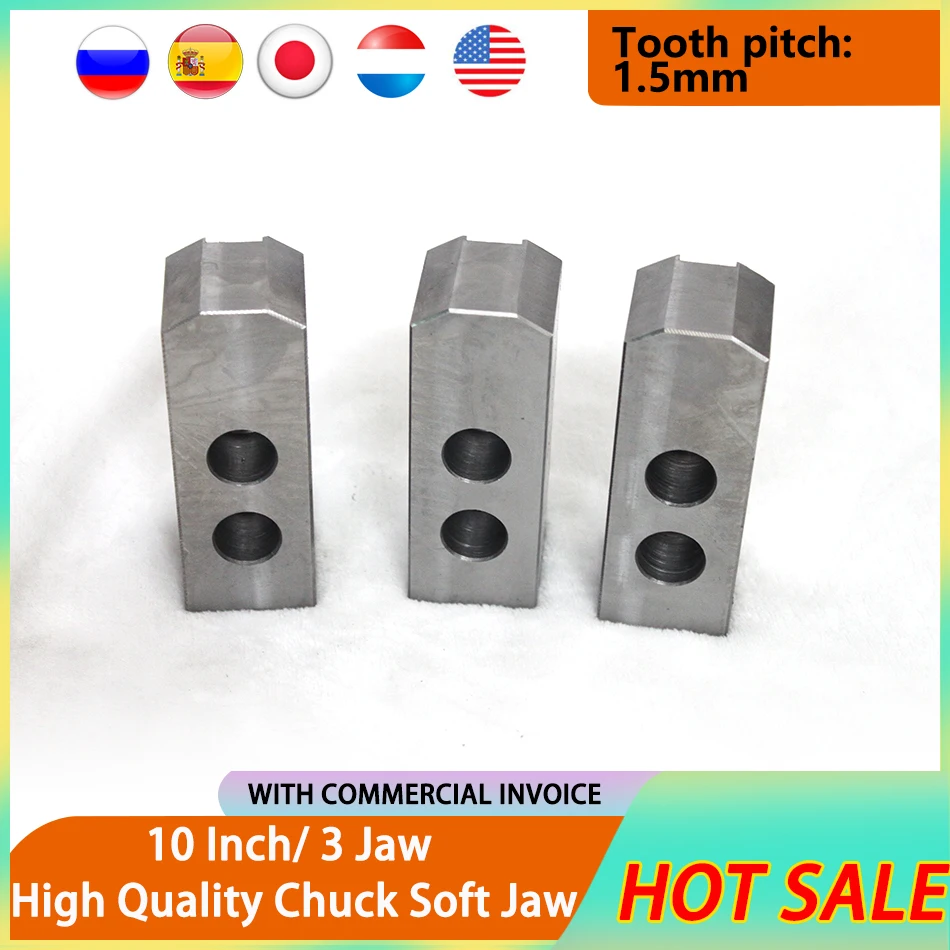 

10 inch 60/90/120° chuck soft jaws Hydraulic chuck material chuck soft jaws for power chuck mechanical CNC lathes