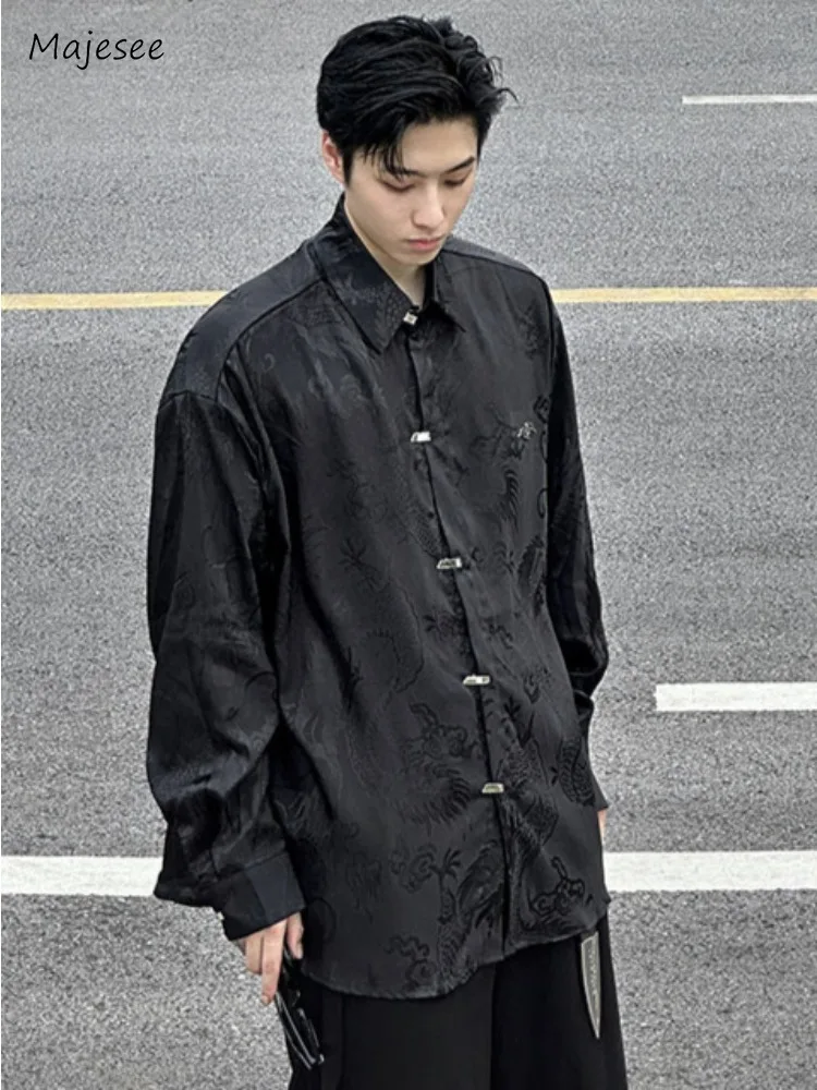 Высококачественная нишевая рубашка мужская новая в китайском стиле с узором