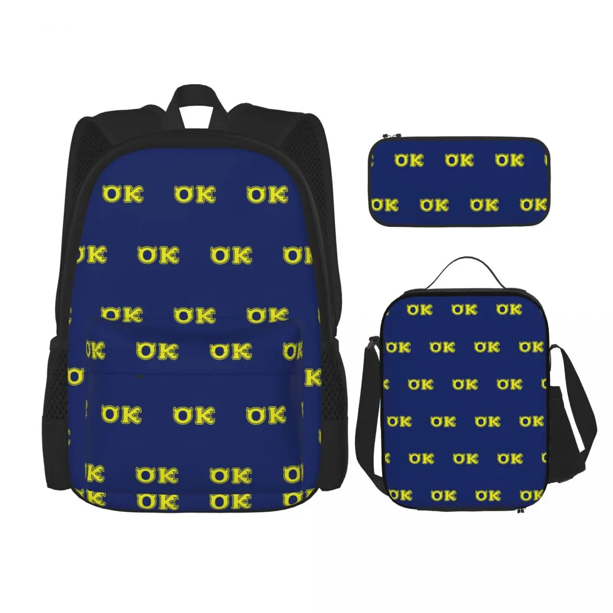 Фото Рюкзаки Squishy Oozma Kappa OK, детские школьные сумки, рюкзак, сумка для обеда, сумка для ручек, набор из трех предметов №1