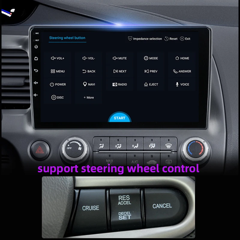 $95.25 JMCQ Android 11 4G DSP Car Radio Multimidia Video Player Navigation GPS Car Stereo For Honda Civic 2005-2012 2din Head Unit