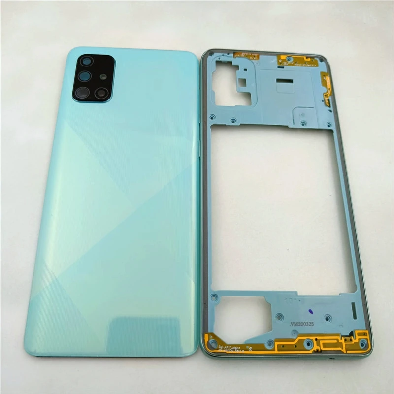 

For Samsung Galaxy A71 2020 A715 A715F Phone Housing Middle Frame+Battery Back Cover Case Panel Lid Rear Door Repair parts
