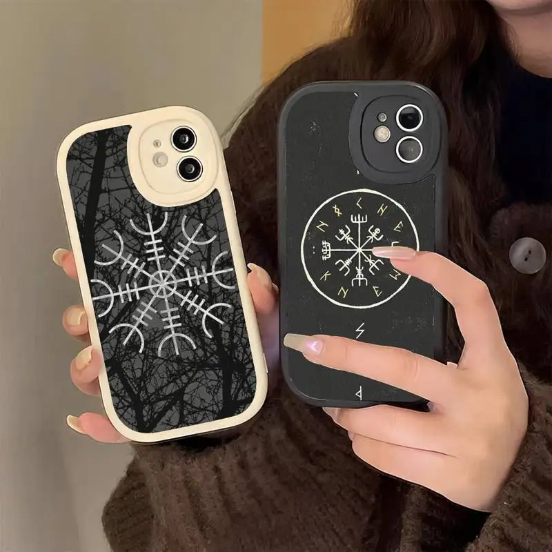 

Viking Vegvisir Odin Nordic black Phone Case Hard Leather for iPhone 13 12 Mini 11 14 Pro Max Xs X Xr 7 8 Plus 6 6s Se Cover