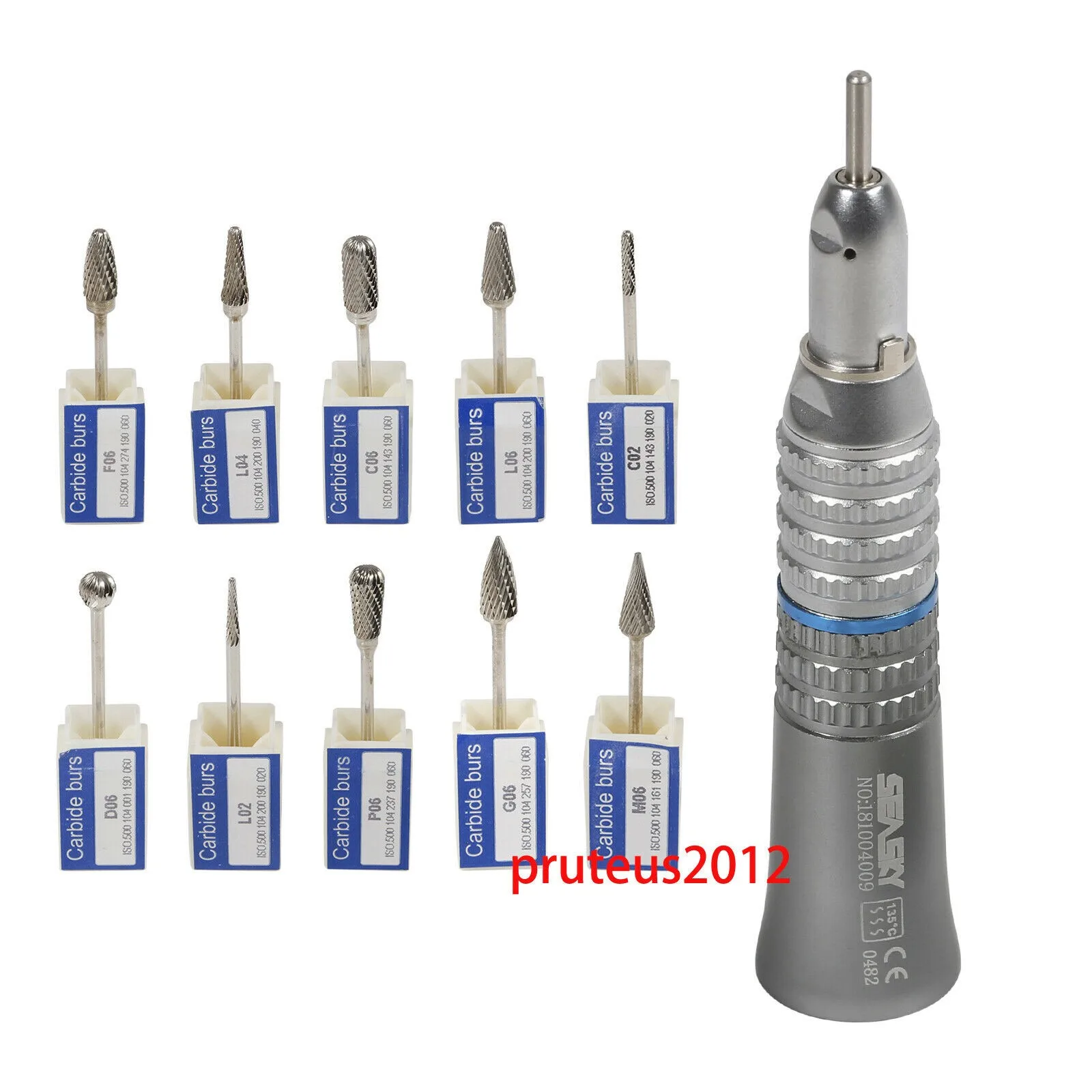 

NSK Стиль стоматологический прямой Nosecone низкоскоростной наконечник + 10 шт. вольфрамовых карбидных сверл