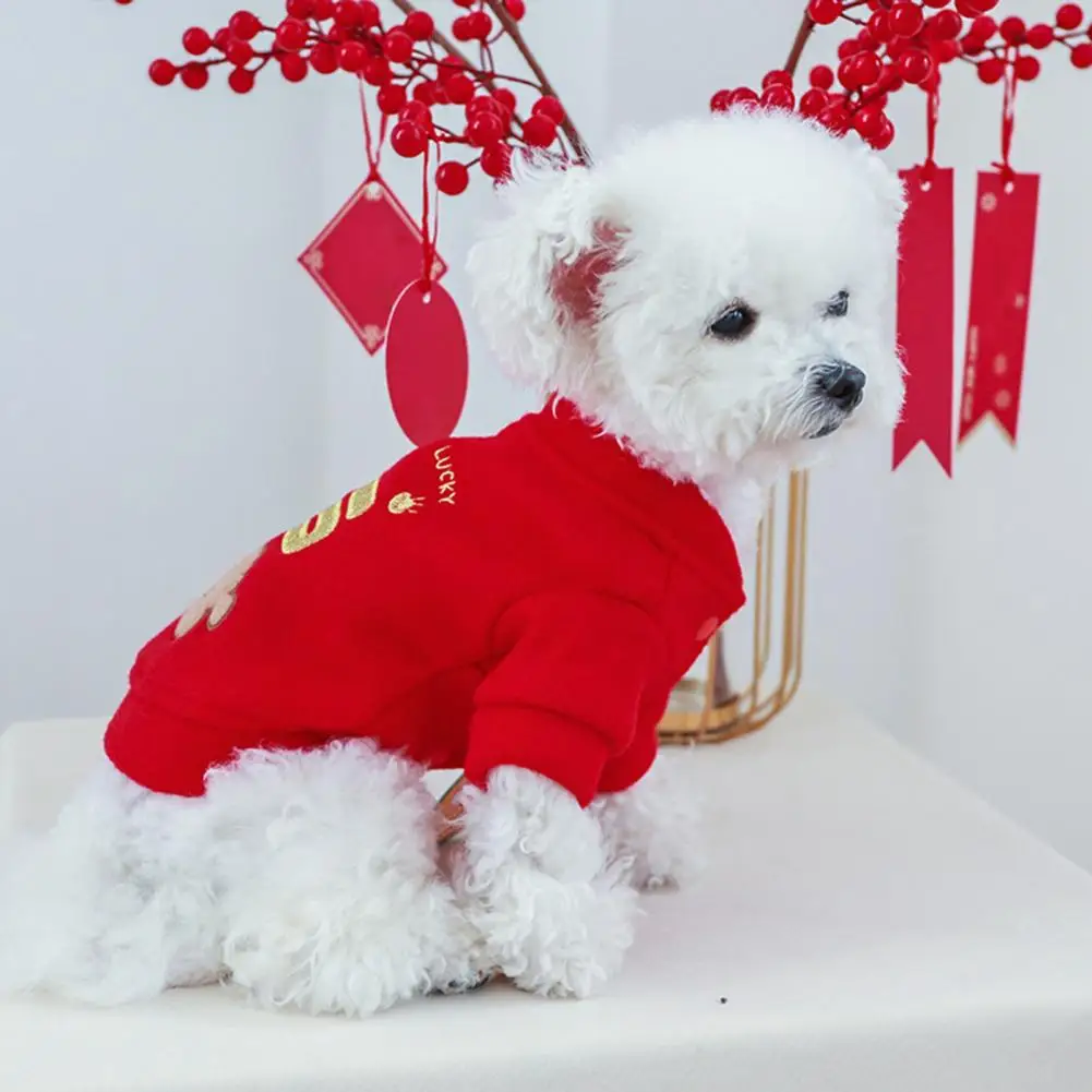 

Pet Sweater Stylish Streetwear Red Color Pet Autumn Clothes Dog Printed Sweater Pet Clothes Dog Shirt Dog Shirt