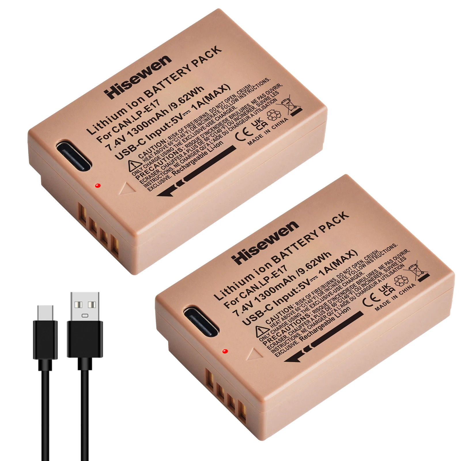 Фото Аккумулятор Hisewen USB LP-E17 LPE17 LP E17 для Canon EOS RP R8 R50 200D 250D M3 M5 M6 750D 760D T6s 8000D X8i T6i 77D R10 №2