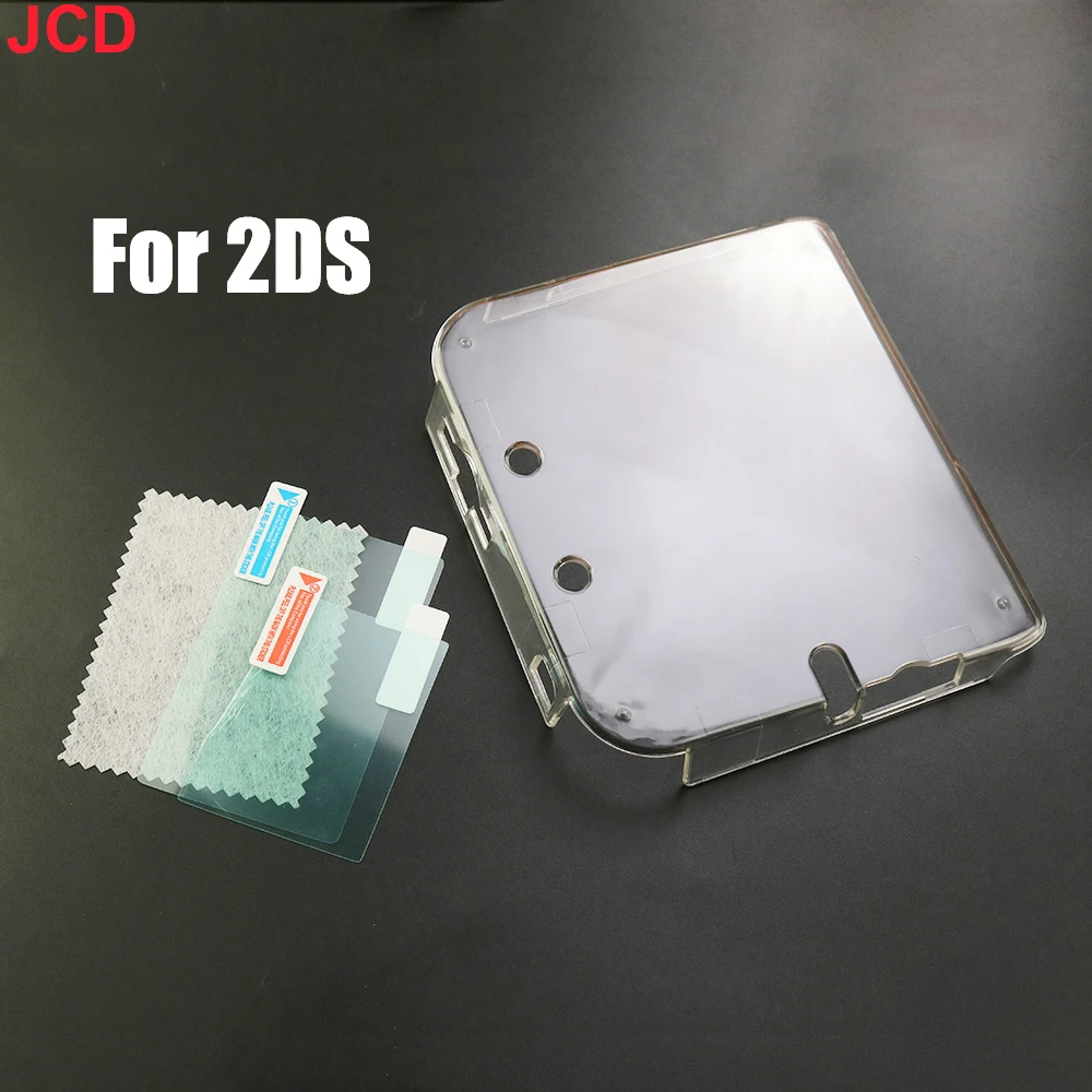 

JCD Case Clear Crystal Hard Housing Cover Shell For 2DS Anti Scratches Transparent Case & Screen Protective Film Stylus
