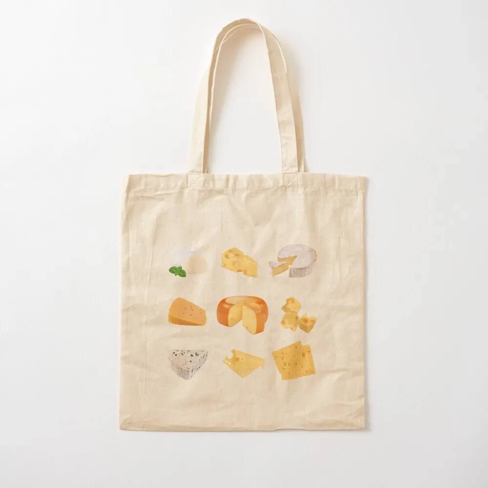 3D Cheese Variety — сумка-тоут Mozarella Swiss Cheddar Camembert Emmental Gouda Gorgonzola Tote Bag