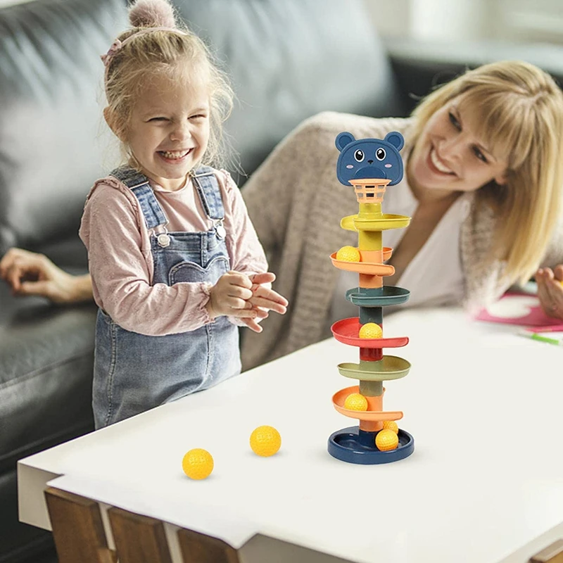 

New Baby Toys Rolling Ball Pile Tower Early Educational Toy For Babies Rotating Track Baby Gift Stacking Toy For Children