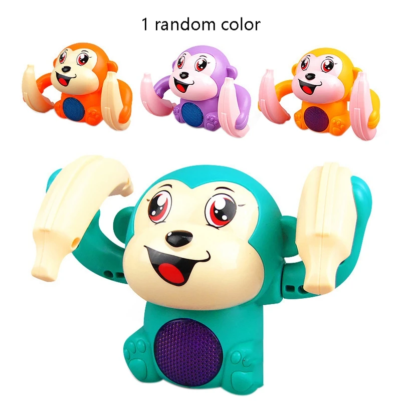 

Electric Flipping Monkey Children Animal Model Toy Voice Control Induction Cartoon Rolling Banana Baby Gift Monkey Toy