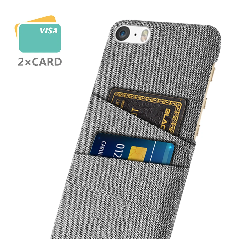 

Case For iPhone 5 5s SE Case Luxury Fabric Dual Card Phone Cover For iPhone se 2016 5 5s 5G 4.0" Coque Funda A1453 A1457 A1518