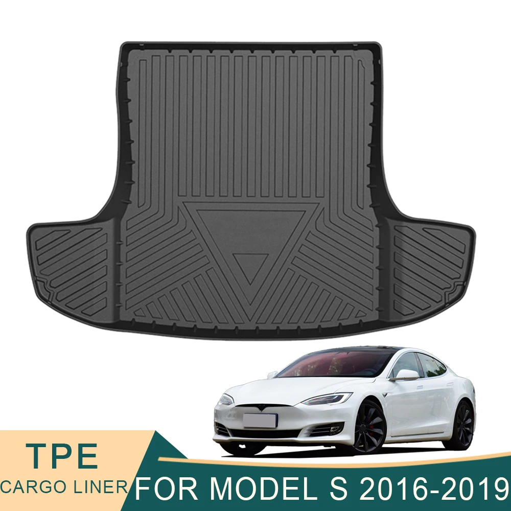 

For Tesla Model S 2016-2019 Auto Car Cargo Liner All-Weather TPE Non-slip Trunk Mats Waterproof Boot Tray Trunk Carpet Accessory