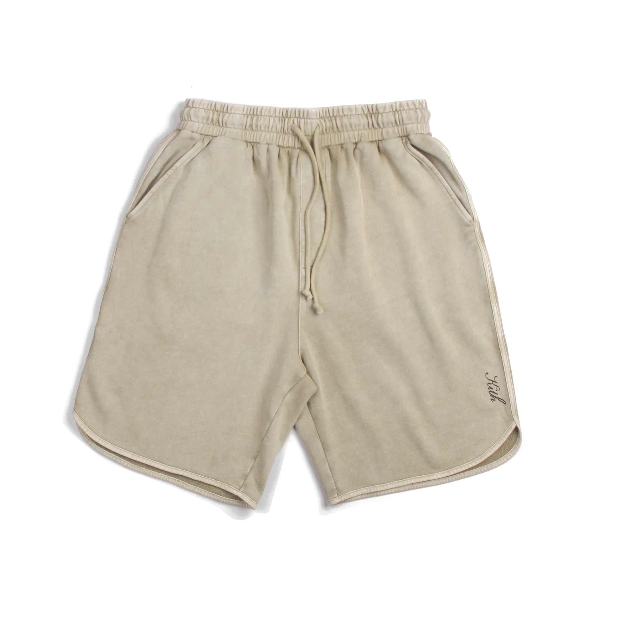 

2022 KITH summer solid color heavy shorts drawstring Logo loose casual sports washed old shorts DK819