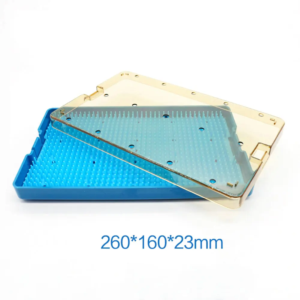 Silicone disinfection box tray sterilization sterilising Large single layer: 26.2x16.2x2.3cm | Eyelid Tools